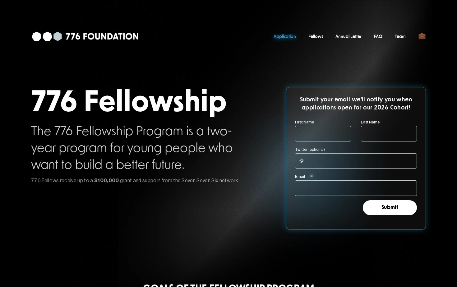 776 Foundation - Fellowship Program 页面快照